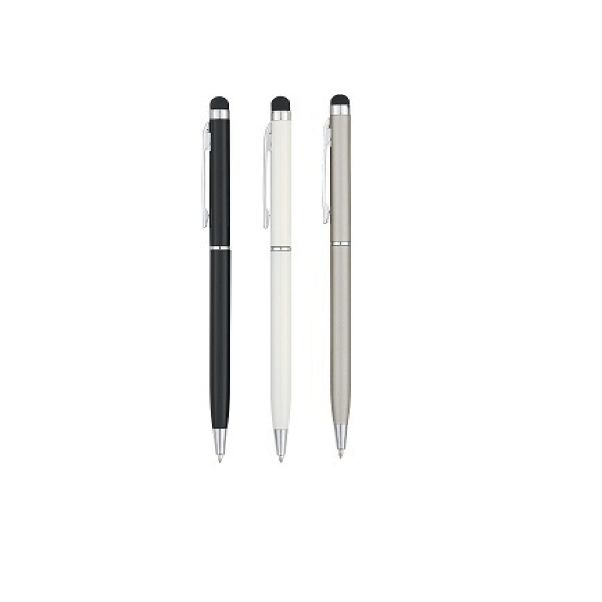 PLUMA DE METAL CON STYLUS NEGRO