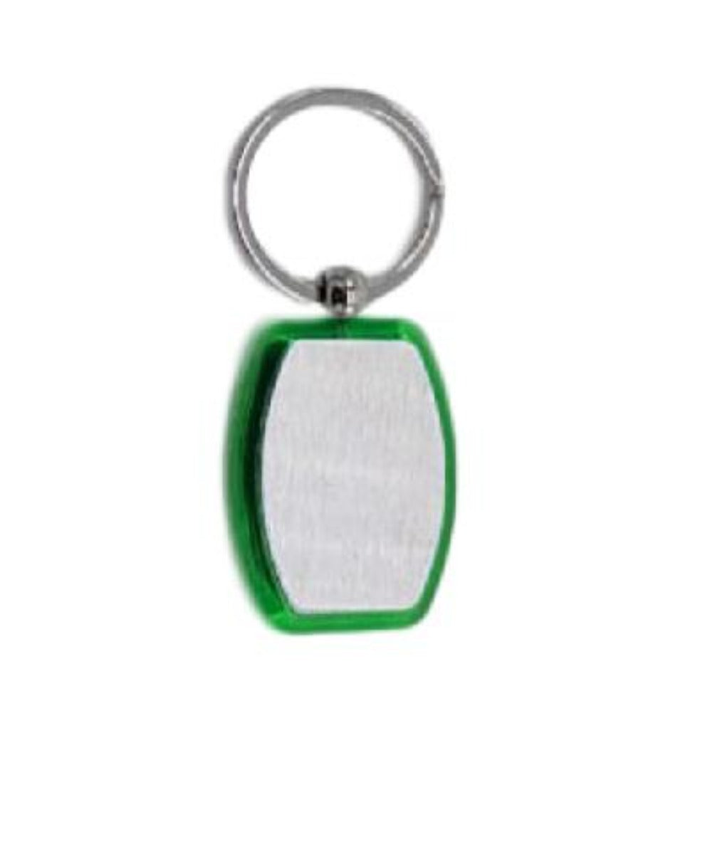 LLAVERO DE METAL CON BORDE PLASTICO TRASLUCIDO