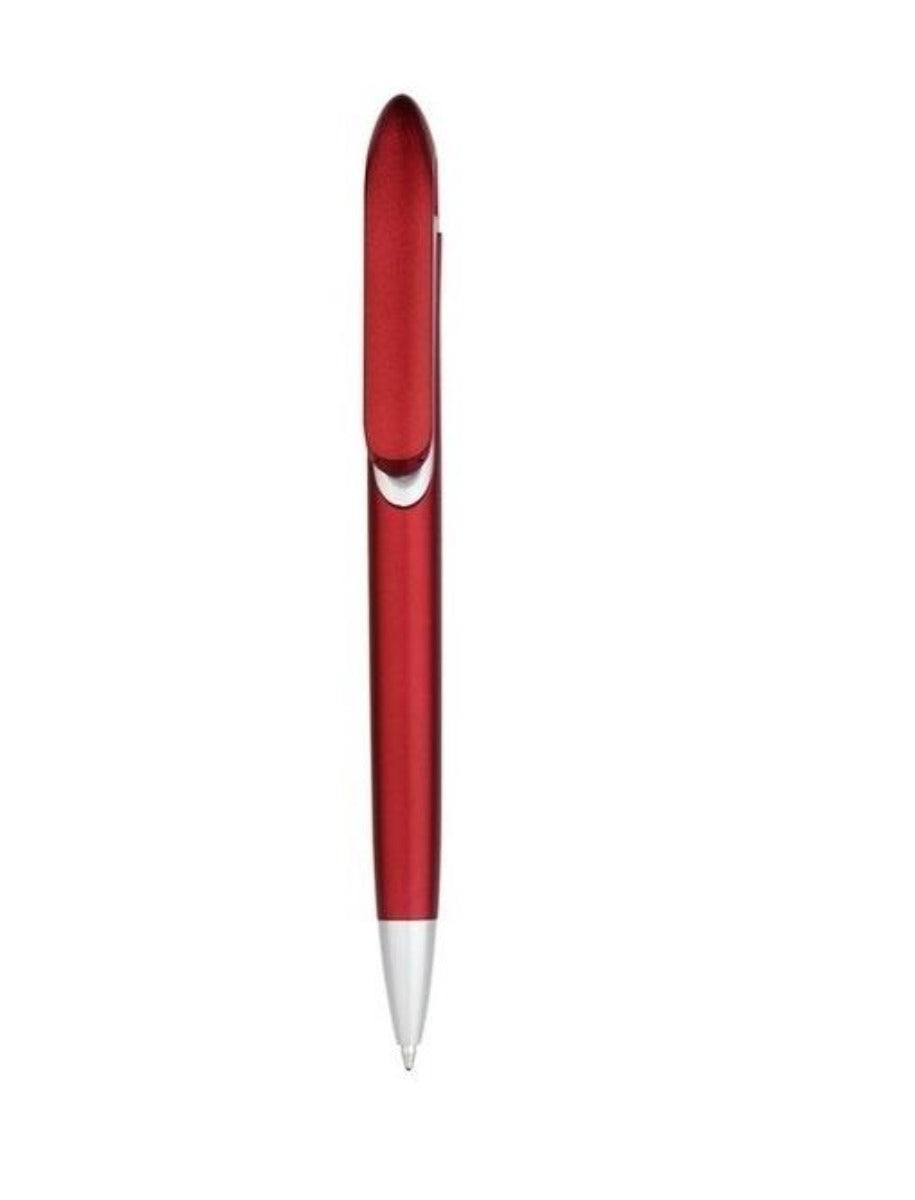 PLUMA PLÁSTICA METALIZADA CON CURVA EN PARTE SUPERIOR