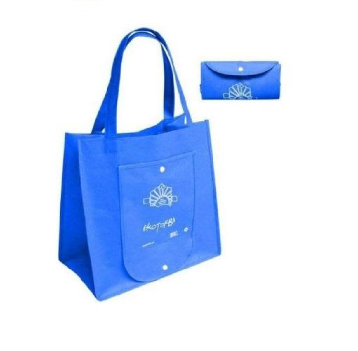 BOLSA MATERIAL RECICLADO COLAPSABLE CON CIERRE BOTÓN