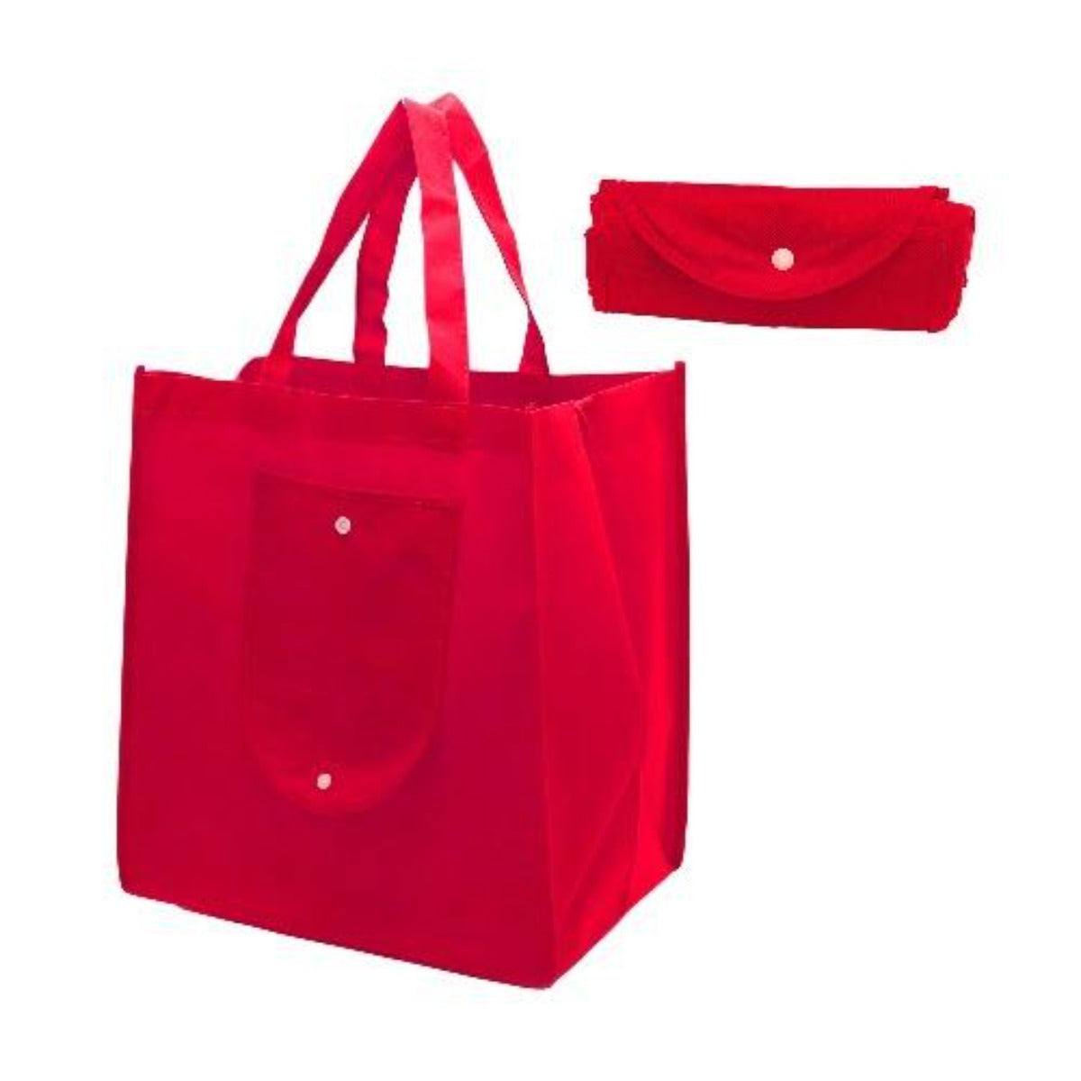 BOLSA MATERIAL RECICLADO COLAPSABLE CON CIERRE BOTÓN