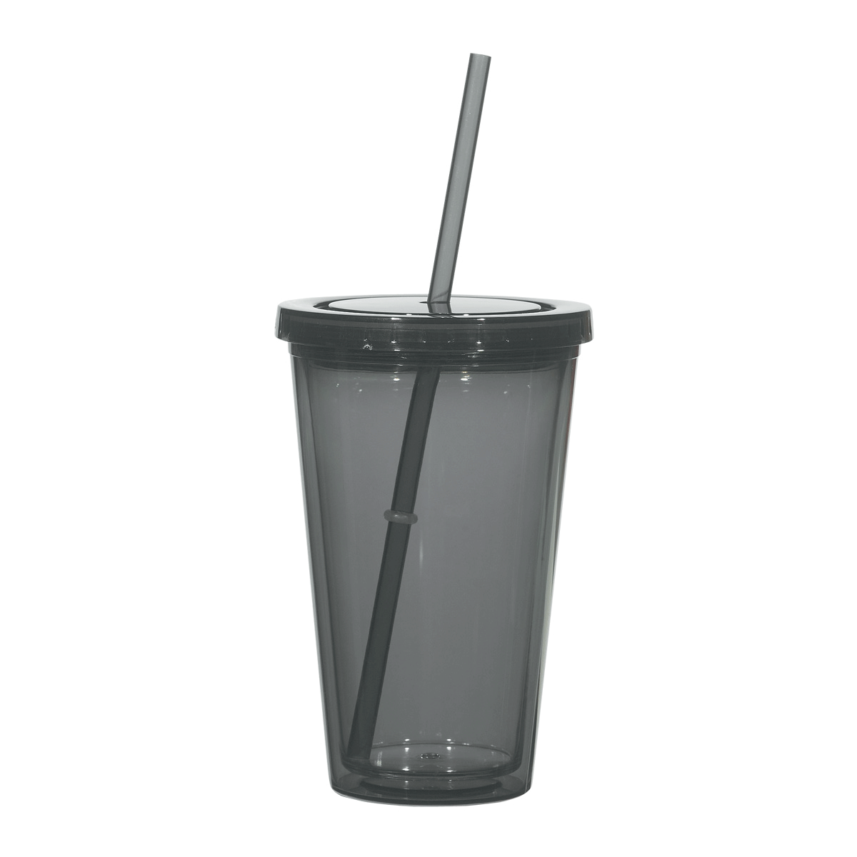 VASO ACRÍLICO DOBLE INSULACIÓN  CON TAPA Y CARRIZO DEL COLOR
