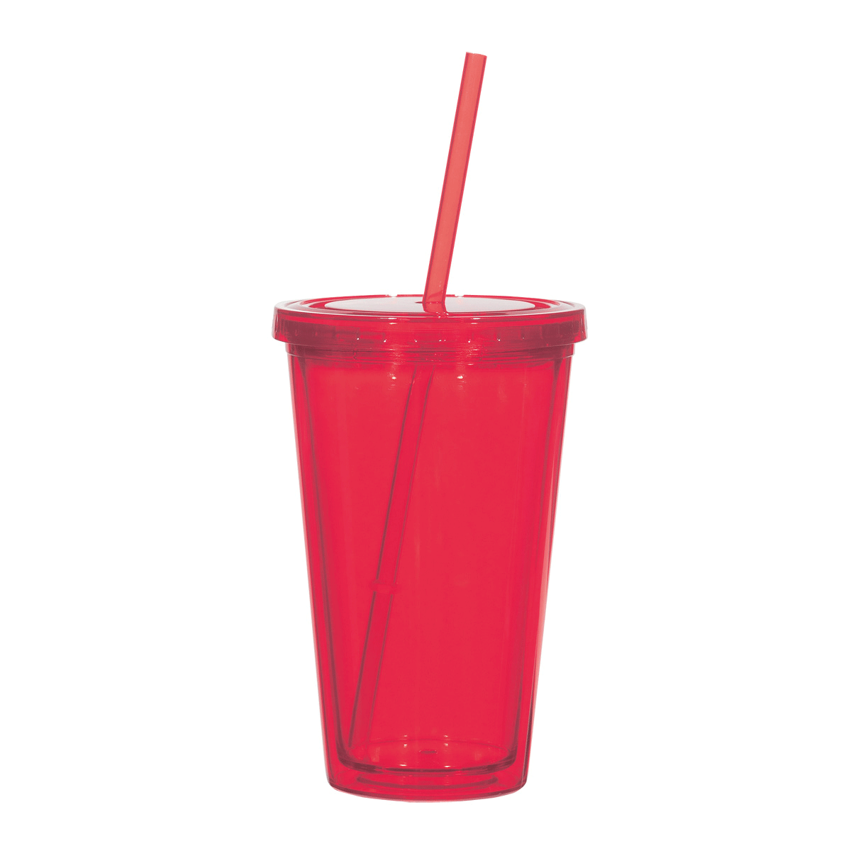 VASO ACRÍLICO DOBLE INSULACIÓN  CON TAPA Y CARRIZO DEL COLOR