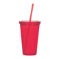 VASO ACRÍLICO DOBLE INSULACIÓN  CON TAPA Y CARRIZO DEL COLOR