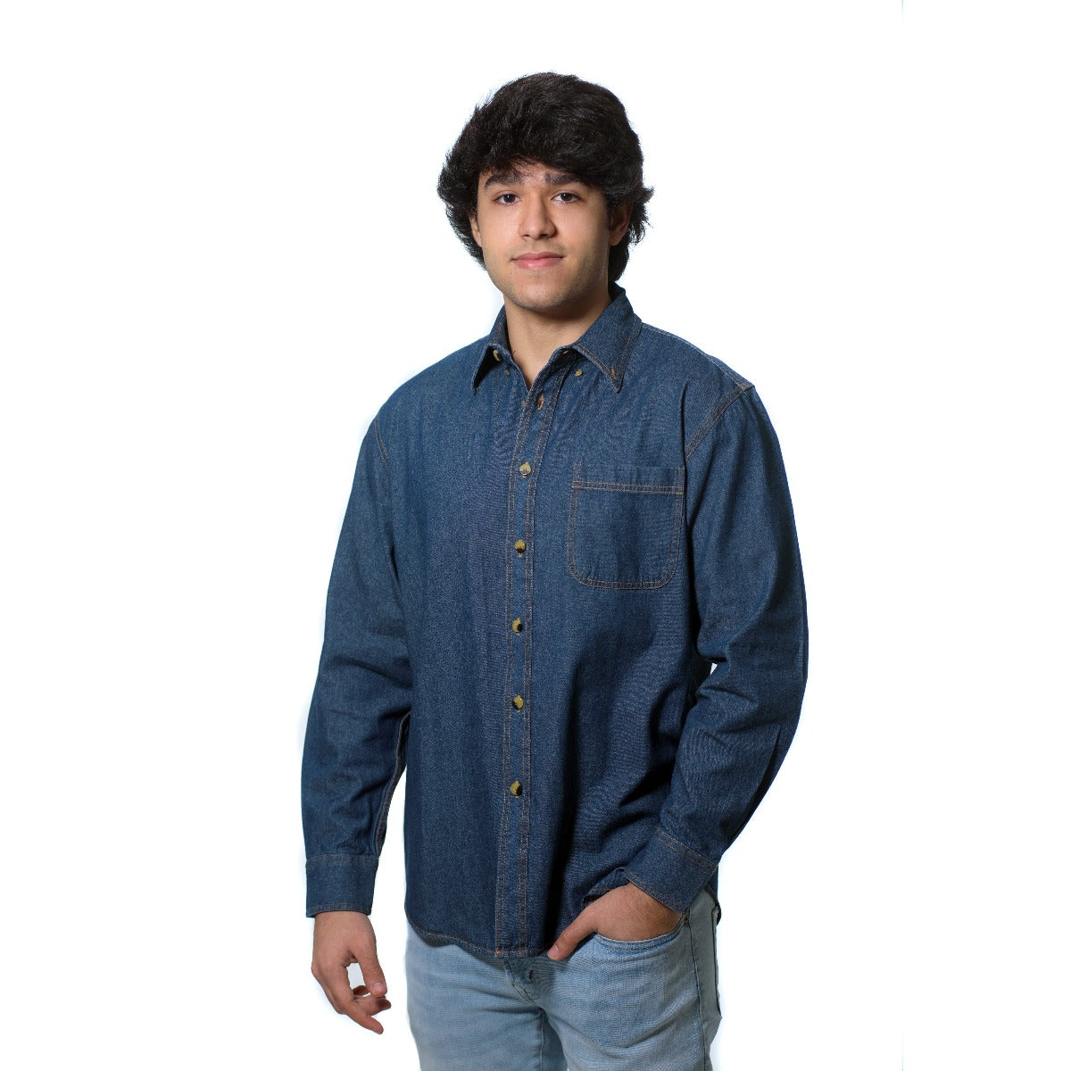 CAMISA JEANS MANGA LARGA DE HOMBRE