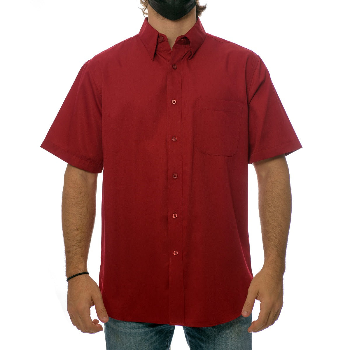 CAMISA LISA MANGA CORTA PREMIUM DE HOMBRE    