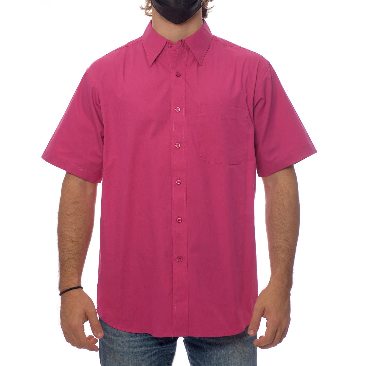 CAMISA LISA MANGA CORTA PREMIUM DE HOMBRE    