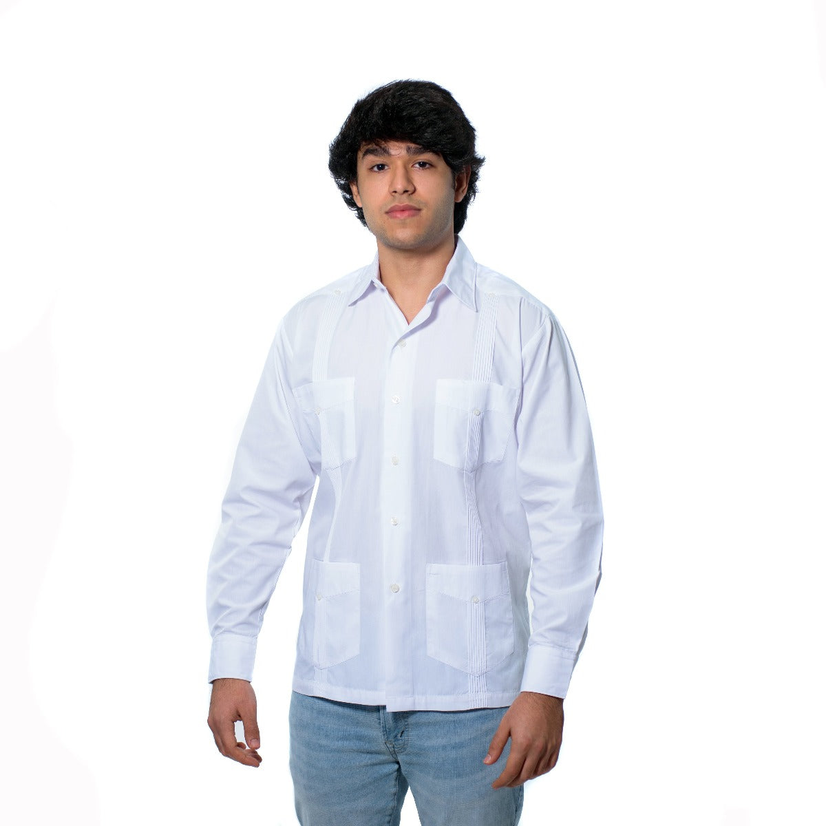 GUAYABERA MANGA LARGA DE HOMBRE