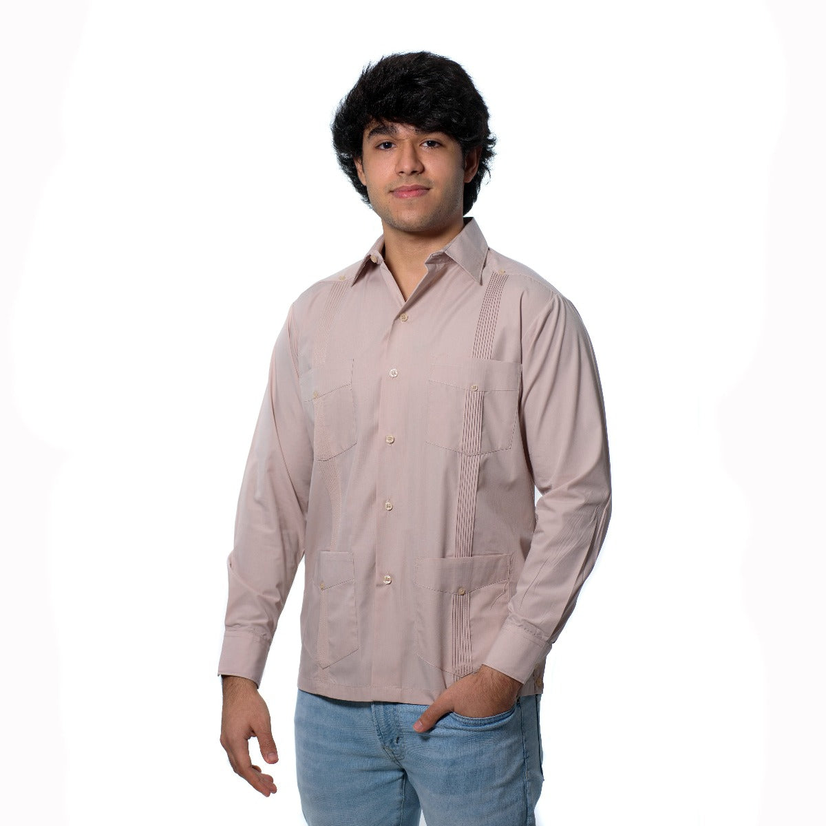 GUAYABERA MANGA LARGA DE HOMBRE